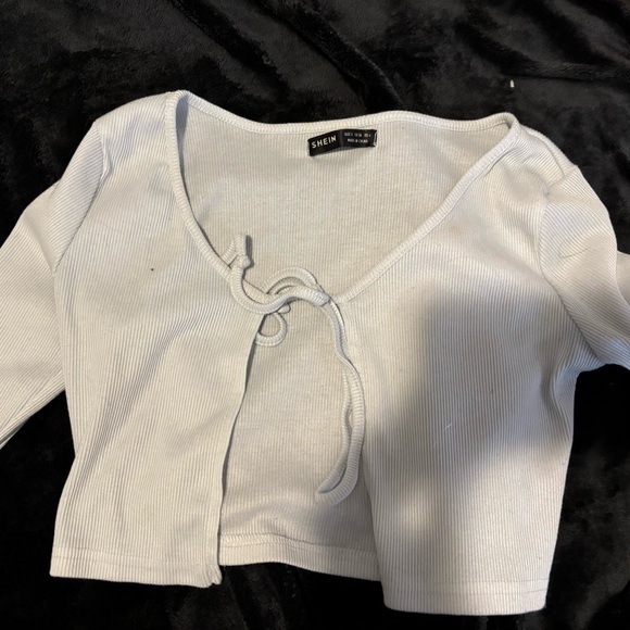 SHEIN Tops - Light blue long sleeved tie shirt